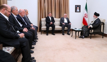 Fələstin İslami Müqavimət Hərəkatının (HƏMAS) siyasi bürosunun rəhbəri və onu müşayiət edən nümayəndə heyətinin İnqilab Rəhbəri ilə görüşü